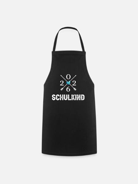 Schulkind 2026 Herz Pfeile weisses Design - Kochschürze - Schwarz