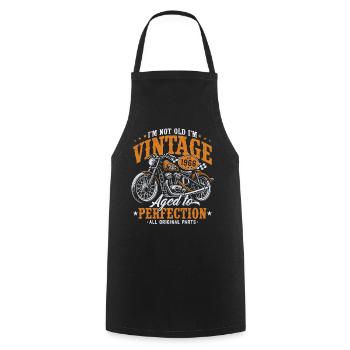 1966 Vintage Vintage Motorcycle Birthday Gift - Cooking Apron - black - Front - AI Model Male 185 dark (185cm)