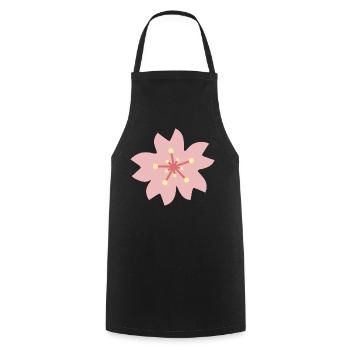 Blush Sakura Petal Bloom - Cooking Apron - black - Front - AI Model Male 185 dark (185cm)