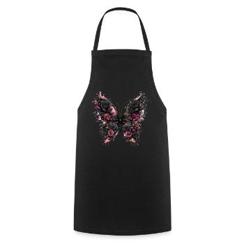 Black butterfly with rose wings - Cooking Apron - black - Front - AI Model Male 185 dark (185cm)