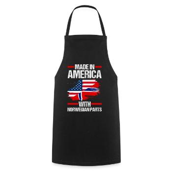 Norvège, Norge, Amérique, Fjords patriotiques, Scandinaves - Tablier de cuisine - noir - Devant - AI Model Male 185 dark (185cm)