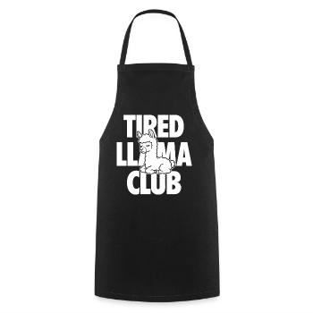 Tired Llama Club müdes Lama - Cooking Apron - black - Front - AI Model Male 185 dark (185cm)