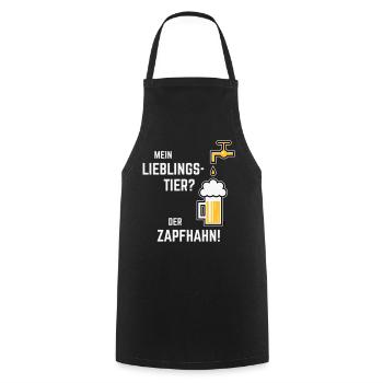 Mein Lieblingstier? Der Zapfhahn! (Bier / 3C) - Kochschürze - Schwarz - Vorne - AI Model Male 185 dark (185cm)