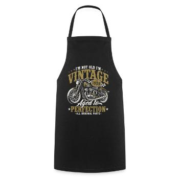 1956 Vintage Motorcycle Birthday Vintage Gift - Cooking Apron - black - Front - AI Model Male 185 dark (185cm)
