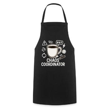 Chaos Coordinator Kaffee: Geschenk für die beste M - Kochschürze - Schwarz - Vorne - AI Model Male 185 dark (185cm)