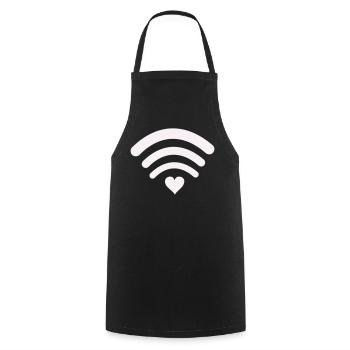 WLANLiebe Herz-Wifi Design - Kochschürze - Schwarz - Vorne - AI Model Male 185 dark (185cm)