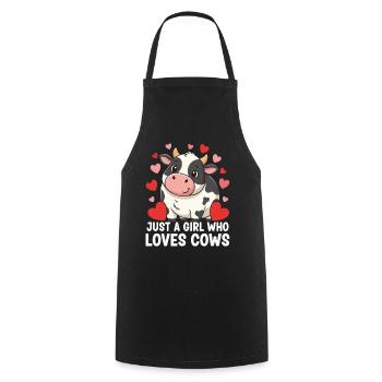 Cow Love Girls & Cows - Tablier de cuisine - noir - Devant - AI Model Male 185 dark (185cm)