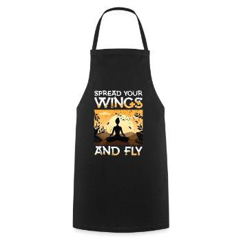  Spread Your Wings And Fly Yoga Meditation - Kochschürze - Schwarz - Vorne - AI Model Male 185 dark (185cm)