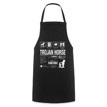 Trojanisches Pferd Motiv - Kochschürze - Schwarz - Vorne - AI Model Male 185 dark (185cm)