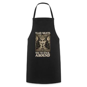 Portrait gothique de Vlad King - Tablier de cuisine - noir - Devant - AI Model Male 185 dark (185cm)