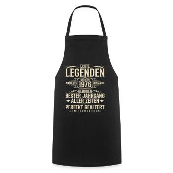 Jahrgang 1976 Geburtstag Absolut Einmalig - Kochschürze - Schwarz - Vorne - AI Model Male 185 dark (185cm)