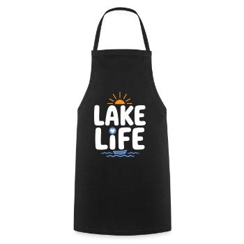 Lake Life Sonnenaufgangsabzeichen - Kochschürze - Schwarz - Vorne - AI Model Male 185 dark (185cm)