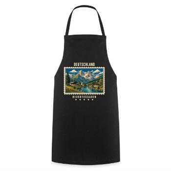 Deutschland Berchtesgaden Vintage Reisemarke - Kochschürze - Schwarz - Vorne - AI Model Male 185 dark (185cm)