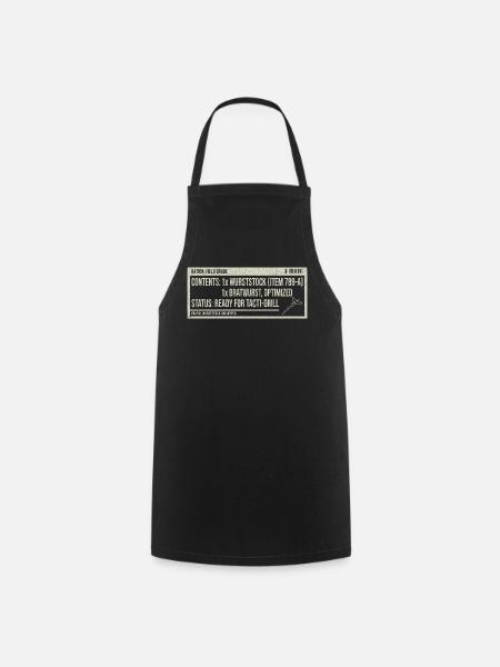 Humour Bratwurst Label Vintage - Tablier de cuisine - noir