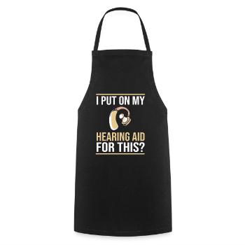 Langue des signes sourd sourd - Tablier de cuisine - noir - Devant - AI Model Male 185 dark (185cm)