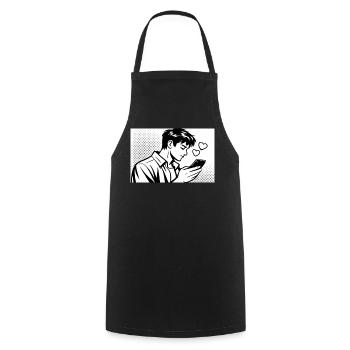 Homme amoureux - Tablier de cuisine - noir - Devant - AI Model Male 185 dark (185cm)