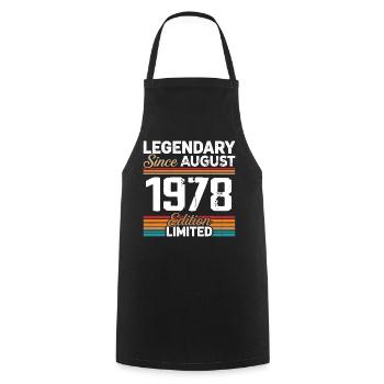 Legendär seit August 1978 Vintage Retro - Kochschürze - Schwarz - Vorne - AI Model Male 185 dark (185cm)