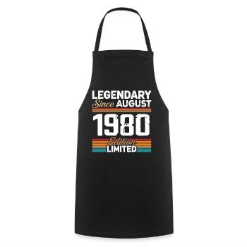 Legendär seit August 1980 Vintage Retro - Kochschürze - Schwarz - Vorne - AI Model Male 185 dark (185cm)