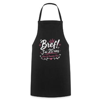 Femme cadeau d'anniversaire 40 ans - Tablier de cuisine - noir - Devant - AI Model Male 185 dark (185cm)