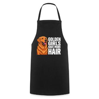 Golden Girls haben mehr Haare, Golden Retriever - Kochschürze - Schwarz - Vorne - AI Model Male 185 dark (185cm)