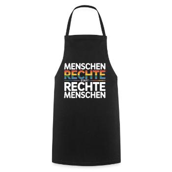 Menschenrechte statt rechte Menschen Sticker  - Kochschürze - Schwarz - Vorne - AI Model Male 185 dark (185cm)