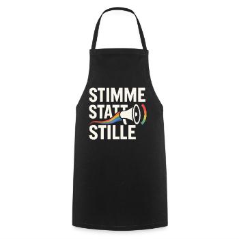 Stimme statt Stille Pride Statement Vielfalt - Kochschürze - Schwarz - Vorne - AI Model Male 185 dark (185cm)