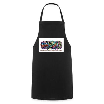 Eigener Raum Graffiti Kunst - Kochschürze - Schwarz - Vorne - AI Model Male 185 dark (185cm)