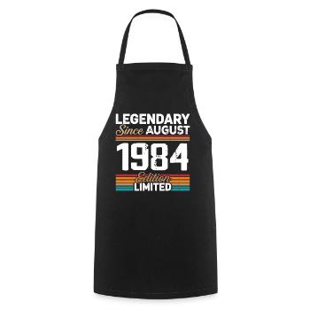 Legendär seit August 1984 Vintage Retro - Kochschürze - Schwarz - Vorne - AI Model Male 185 dark (185cm)