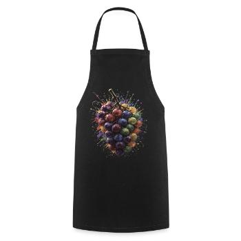 Mehrfarbige Grape Busch-Splash-Art - Kochschürze - Schwarz - Vorne - AI Model Male 185 dark (185cm)