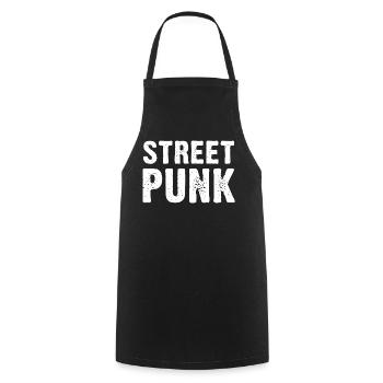 Street Punk - Kochschürze - Schwarz - Vorne - AI Model Male 185 dark (185cm)