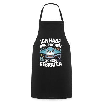 Rochen Schon Gebraten Stachelrochen Manta Rochen - Kochschürze - Schwarz - Vorne - AI Model Male 185 dark (185cm)