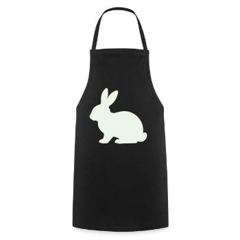 Zarte Kaninchen Silhouette - Kochschürze - Schwarz - Vorne - AI Model Male 185 dark (185cm)