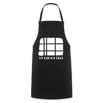 Wolldecke Handarbeit Geschenk - Kochschürze - Schwarz - Vorne - AI Model Male 185 dark (185cm)