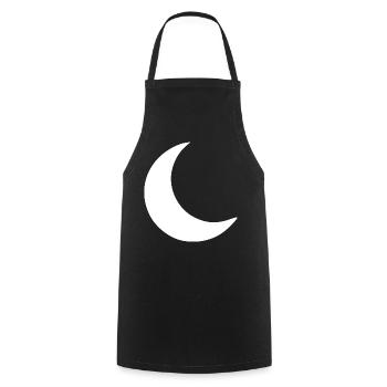 Moon Crescent White Gift - Cooking Apron - black - Front - AI Model Male 185 dark (185cm)