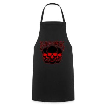 Dreifacher Totenkopf Gothic - Kochschürze - Schwarz - Vorne - AI Model Male 185 dark (185cm)