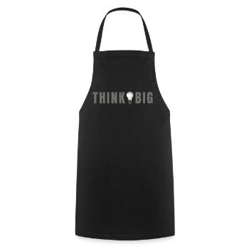 Think big - Glühbirne Motiv & Schriftzug - Kochschürze - Schwarz - Vorne - AI Model Male 185 dark (185cm)