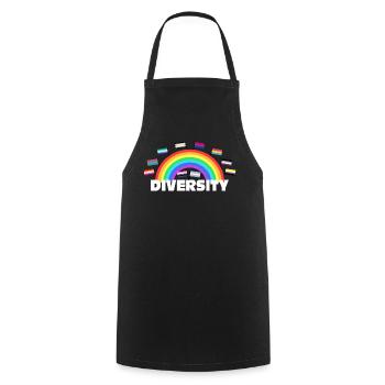 Diversity Rainbow - Diversity Design - Cooking Apron - black - Front - AI Model Male 185 dark (185cm)