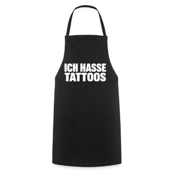 Ich Hasse Tattoos Lustiger Spruch - Kochschürze - Schwarz - Vorne - AI Model Male 185 dark (185cm)