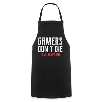 Gamers Respawn - Kochschürze - Schwarz - Vorne - AI Model Male 185 dark (185cm)