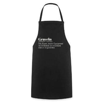 Graveln Definition - Kochschürze - Schwarz - Vorne - AI Model Male 185 dark (185cm)