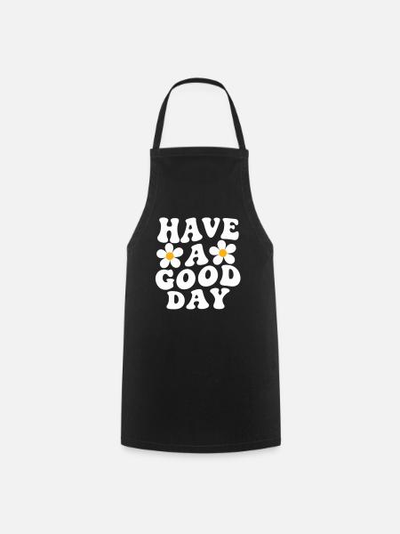 Have a Good Day Daisy Motif - Forklæde - sort