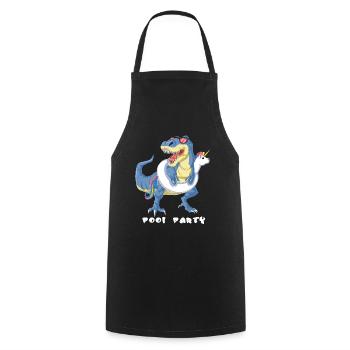 Poolparty Dinosaurier Schwimmschwimm, Schwimm, Sommerspaß - Kochschürze - Schwarz - Vorne - AI Model Male 185 dark (185cm)