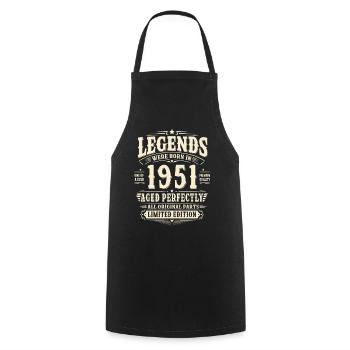75. Geburtstag Geschenk Mann 1951 Vintage Retro - Kochschürze - Schwarz - Vorne - AI Model Male 185 dark (185cm)