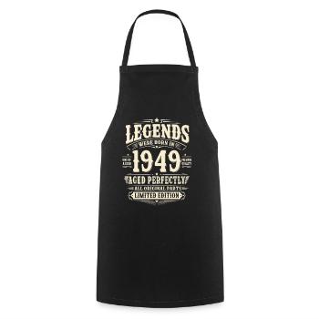 77. Geburtstag Geschenk Mann 1949 Vintage Retro - Kochschürze - Schwarz - Vorne - AI Model Male 185 dark (185cm)