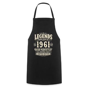 65. Geburtstag Geschenk Mann 1961 Vintage Retro - Kochschürze - Schwarz - Vorne - AI Model Male 185 dark (185cm)