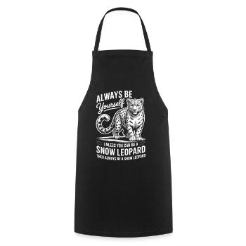 Snow Leopard Sayings Cute Snow Leopard Gift - Cooking Apron - black - Front - AI Model Male 185 dark (185cm)