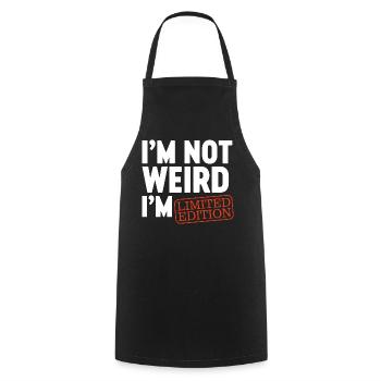 Ich bin nicht komisch, ich bin Limited Edition, ich bin lustiges Design. - Kochschürze - Schwarz - Vorne - AI Model Male 185 dark (185cm)