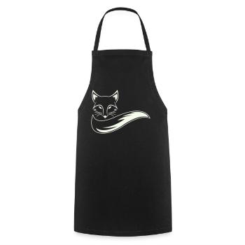 Fuchs Silhouette mit Schweif - Kochschürze - Schwarz - Vorne - AI Model Male 185 dark (185cm)