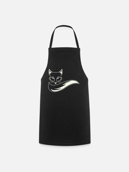 Fuchs Silhouette mit Schweif - Kochschürze - Schwarz