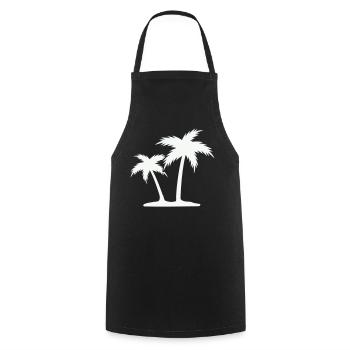 Palmeninsel Silhouette - Kochschürze - Schwarz - Vorne - AI Model Male 185 dark (185cm)